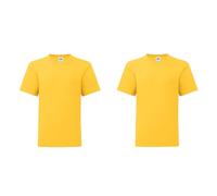GIDUTEX Kinder Tshirt Fruit of The Loom Iconic 2er oder 4er Pack Unisex Sunflower, 164