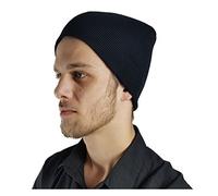 GIDUTEX Wasserabweisende Wintermütze Beanie Midnight Black Schwarz Strick Skimütze für Herren