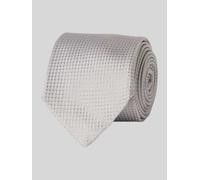 Gierremilano Seidenkrawatte mit feinem Strukturmuster in Silber, Größe 1