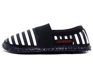 GIESSWEIN Baben - Hausschuhe für Erwachsene & Kinder, Bequeme Unisex Pantoffeln, Gestreifte Baumwoll Slipper, Gummizug