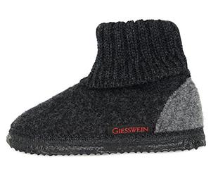 GIESSWEIN Hüttenschuh Kramsach Kids - Kinder Hüttenschuhe Unisex | Warme Filz Pantoffeln | Hoher Woll Hausschuh für Mädchen & Jungen | rutschfest,Nachtgrau,23 EU