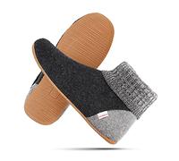 GIESSWEIN Hüttenschuhe Wildpoldsried - Hohe Hausschuhe für Damen & Herren, Warme Filz-Pantoffeln mit Fester Sohle, rutschfeste Unisex Slippers