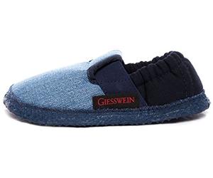 Giesswein Kinder-Hausschuhe Aichach - Atmungsaktive Pantoffeln aus Baumwolle, Leichte Slippers für Mädchen & Jungen, Weiche Latex-Sohle