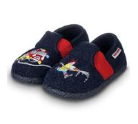 Giesswein Kinder Hausschuhe Jungen Trulben - Warme Pantoffeln mit Feuerwehr | Rutschfeste Latex-Sohle - weiche Pantoffeln & kuschelige Kinder Hausschuhe für Zuhause & kalte Tage - aus Wollfilz