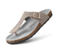 Giesswein Merino Slides Lite - Ergonomische Merino-Sandale mit Korkfußbett, verstellbarem Riemen & Anti-Rutsch-Sohle
