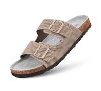 GIESSWEIN Merino Slides Men - Pantolette mit ergonomischem Korkfußbett - Komfort Sandale mit stufenlos verstellbaren Riemen aus Ajour-Strickstoff - Slipper mit angenehmer Merino Decksohle