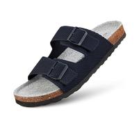 GIESSWEIN Merino Slides Women - Pantolette mit ergonomischem Korkfußbett - Komfort Sandale mit stufenlos verstellbaren Riemen aus Ajour-Strickstoff - Slipper mit angenehmer Merino Decksohle