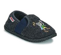 Giesswein Thanstein - Kinder Hausschuhe aus Schurwolle, Slipper mit elastischem Bund, Hausschlappen mit Ritter & Drache