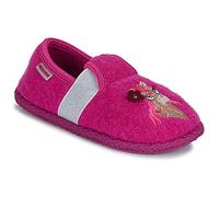 Giesswein Trebendorf - Kinder Hausschuhe aus Schurwolle mit Pferde-Motiv, elastischem Bund & Rutschfester Gummisohle