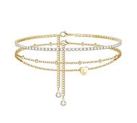 GIFT4U Fußkettchen für Damen - Gold Fussketten für Frauen mit Herz Anhänger A-Z Buchstaben Fußkette Verstellbar Fußschmuck Sommer Geschenke für Frauen Teenager Mädchen-L