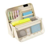 gifyym Federmäppchen mit großem Fassungsvermögen - mehrere Fächer, Stand-Up-Stift-Organizer mit Griff, wasserdichtes Oxford-Gewebe, Schreibwarentasche für Schule, Büro, stilvolles aufrechtes Design
