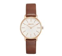 Gigandet Minimalism Damenuhr Analog Quarz mit dunkelbraunem Lederband G36-004