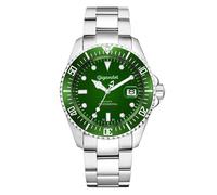 Gigandet Uhr Herrenuhr Automatikuhr Taucheruhr Gigandet SEA GROUND G2-008 Grün Metallband silber