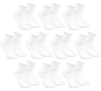 gigando - Kurze Quarter Socken Herren weiß Baumwolle 10 Paar im Vorteilspack, atmungsaktive Kurzsocken für Alltag, Sport und Freizeit, ohne Naht, Übergröße XL, 47-49