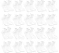gigando - Kurze Quarter Socken Herren weiß Baumwolle 20 Paar im Vorteilspack, atmungsaktive Kurzsocken für Alltag, Sport und Freizeit, ohne Naht, Übergröße XL, 47-49