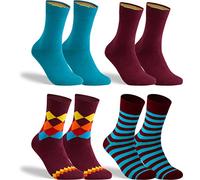gigando Socken bunter Farbmix, Hochwertige Baumwollsocken mit weichem Bund gegen Einschnüren, ohne störende Naht an den Zehen, bordeaux/petrol, 43-46