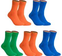 gigando - Socken Herren Baumwolle Uni Farben 4er oder 8er Pack in Premiumqualität - bunt farbige Strümpfe für Anzug, Business und Freizeit - 1xgrün, 2x orange, 2x blau Gr. 43-46