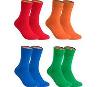 gigando - Socken Herren Baumwolle Uni Farben 4er oder 8er Pack in Premiumqualität - bunt farbige Strümpfe für Anzug, Business, Freizeit - ohne Naht - in rot, grün, orange, blau Größe 43-46