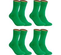 gigando Socken Herren Baumwolle Uni Farben 4er oder 8er Pack in Premiumqualität bunt farbige Strümpfe für Anzug, Business, 35-38, 4 Paar - Grün