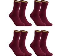 gigando - Socken Herren Baumwolle Uni Farben 4er oder 8er Pack in Premiumqualität - bunt farbige Strümpfe für Anzug, Business, Freizeit - ohne Naht - in bordeaux Größe 39-42