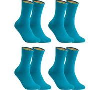 gigando - Socken Herren Baumwolle Uni Farben 4er oder 8er Pack in Premiumqualität - bunt farbige Strümpfe für Anzug, Business, Freizeit - ohne Naht - in petrol Größe 43-46