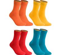 gigando - Socken Herren Baumwolle Uni Farben 4er oder 8er Pack in Premiumqualität - bunt farbige Strümpfe für Anzug, Business, Freizeit - ohne Naht - in orange, petrol, rot, gelb Größe 39-42