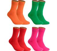gigando - Socken Herren Baumwolle Uni Farben 4er oder 8er Pack in Premiumqualität - bunt farbige Strümpfe für Anzug, Business, Freizeit - ohne Naht - in rot, grün, rosa, orange Größe 39-42