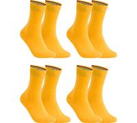 gigando Socken Herren Baumwolle Uni Farben 4er oder 8er Pack in Premiumqualität bunt farbige Strümpfe für Anzug, Business, 39-42, 4 Paar - Gelb