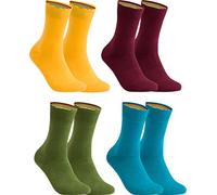gigando - Socken Herren Baumwolle Uni Farben 4er oder 8er Pack in Premiumqualität - bunt farbige Strümpfe für Anzug, Business, Freizeit - ohne Naht - in bordeaux, gelb, olive, petrol Größe 39-42