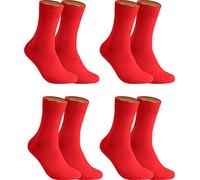gigando - Socken Herren Baumwolle Uni Farben 4er oder 8er Pack in Premiumqualität - bunt farbige Strümpfe für Anzug, Business, Freizeit - ohne Naht - in rot Größe 35-38