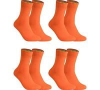 gigando - Socken Herren Baumwolle Uni Farben 4er oder 8er Pack in Premiumqualität - bunt farbige Strümpfe für Anzug, Business, Freizeit - ohne Naht - in orange Größe 39-42