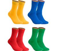 gigando XL Übergröße Socken Herren Baumwolle Uni Farben 4er oder 8er Pack Premiumqualität bunt farbige Strümpfe für Anzug, Business, Freizeit ohne Naht, gelb, grün, rot, blau, 47-50