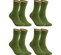gigando XL Übergröße Socken Herren Baumwolle Uni Farben 4er oder 8er Pack Premiumqualität bunt farbige Strümpfe für Anzug, Business, Freizeit ohne Naht, olive, 47-50