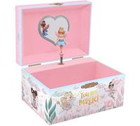 Giggle & Honey Musikalische Fee Schmuckkästchen für Mädchen - Kinder Musik-Box mit Fee und Spiegel, Geburtstagsgeschenke für Mädchen, Kinder-Schmuck-Boxen für Altersgruppen 3-10-15,2 x 11,8 x 8,9 cm