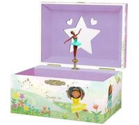 Giggle & Honey® Schmuckschatulle klein Kinder mit Spieluhr & Spiegel - Ballerina Musik Box - Schwarze Ballerina Schmuckkästchen Mädchen