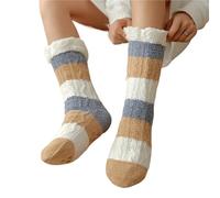 GIJMZY Hausschuhsocken Damen Flauschige Damen-Thermosocken aus weichem Hanf for den Winter - ideal for drinnen und draußen. Rutschfest und dick, for warme Füße.(Color15)