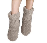 GIJMZY Hausschuhsocken Damen Rutschfeste Hausschuhe for Damen und Herren, dicke, warme Wintersocken aus weichem, verdicktem Samt, ideal for Schlafen und for Weihnachten(Khaki,41)