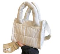 GIJMZY Puffer Tasche Damen Gesteppte, gepolsterte Umhängetasche for Damen, Puffer-Tragetaschen, lässige Tragetasche, Handtasche, Geldbörse, Puffy Bag(White)