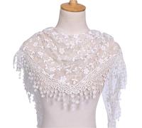 GIJMZY Tücher für Damen Stola Damen-Spitzenschal, Reine Farbe, Spitze, Quaste, Kopftuch, Dreieckstuch, aushöhlen, Quaste, Schals, Schals, dünn, durchsichtig, Schal, Rot(Cyan)