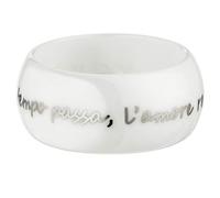 GILARDY AMO-R5WHWG19 Amore per sempre Ring R5 aus weißem Keramik mit italienischem Liebeszitat in Weißgold (18 Karat (750) Ringgröße 60 (19.1))