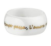GILARDY AMO-R5WHYG19 Amore per sempre Ring R5 aus weißem Keramik mit italienischem Liebeszitat in Gelbgold (18 Karat (750) Ringgröße 60 (19.1))
