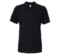Gildan 64800 Softstyle Erwachsene Double Piqué Poloshirt, Schwarz, L