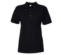 Gildan 64800L Damen Softstyle Doppel-Piqué-Poloshirt, schwarz, Klein