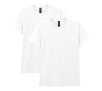 Gildan Damen Erwachsene, schwere Baumwolle, 2er-Pack T-Shirt, Weiß, Klein