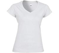 Gildan Damen Kurzarm T-Shirt mit V-Ausschnitt (S) (Weiß) S,Weiß