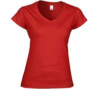 Gildan Damen Kurzarm T-Shirt mit V-Ausschnitt (XL) (Rot) XL,Rot