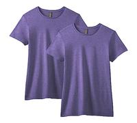 Gildan Damen Softstyle Baumwolle, Stil G64000l, Multipack T-Shirt, Heather Purple (2er-Pack), Mittel