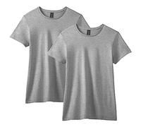 Gildan Damen Women's Softstyle Cotton, Style G64000l, 2-Pack T-Shirt, Grau-Sport Grey, Klein (2er Pack)