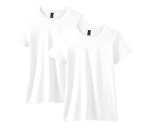 Gildan Damen Softstyle Baumwoll, Stil G64000l, Multipack T-Shirt, Weiß (2-er Pack), Klein (2er