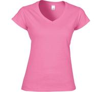 Gildan Damen Softstyle V-Neck T-Shirt 64V00L azalea S